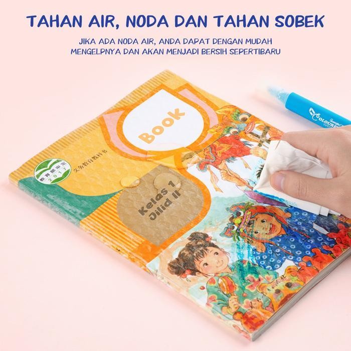 

SWG [READY] Aimilo Sampul Buku Stiker Pvc Film Pelindung Buku Tekstil 10 Lembar Buram Tahan Air Dengan Perekat Untuk Alat Tulis Sekolah Dasar SD Paper