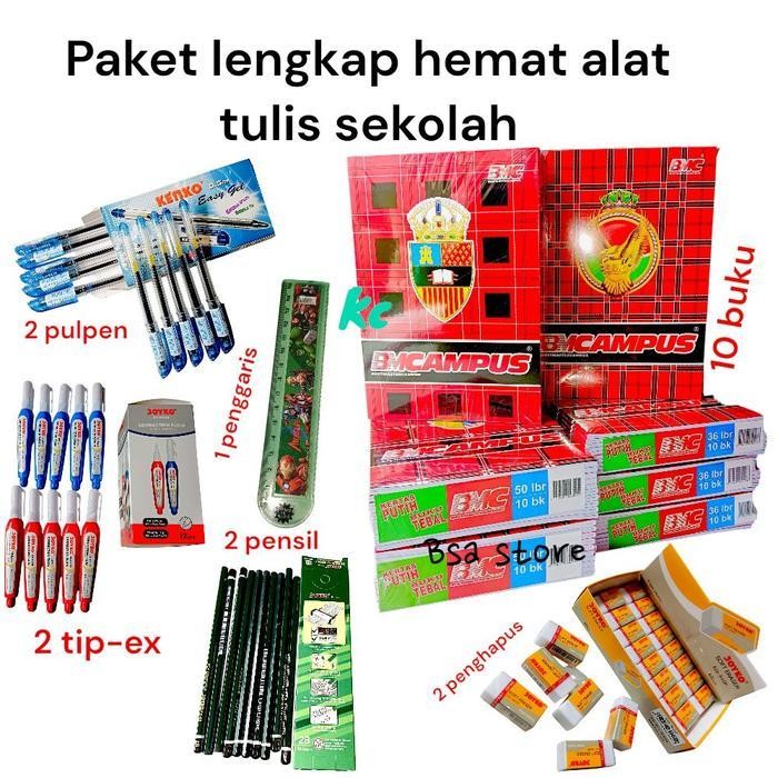 

SWG promo paket lengkap buku tulis besar BMCAMPUS ISI 36 LEMBAR 10 BUKU DAN 5 BUKU TULIS FREE 2 PULPEN+2 TIP-EX +2 PENGHAPUS+2 PENSIL+1 PENGGARIS kualitas terbaik harga terjangkau Stationery Sekolah