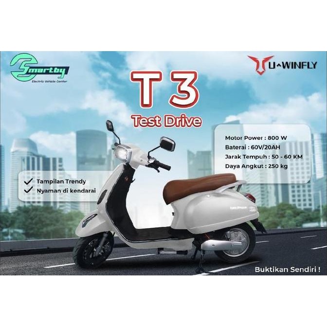 Ready | Sepeda Motor Listrik Vspa Uwinfly T3 Scooter Matic Bisa Stnk Garansi Kualitas Premium