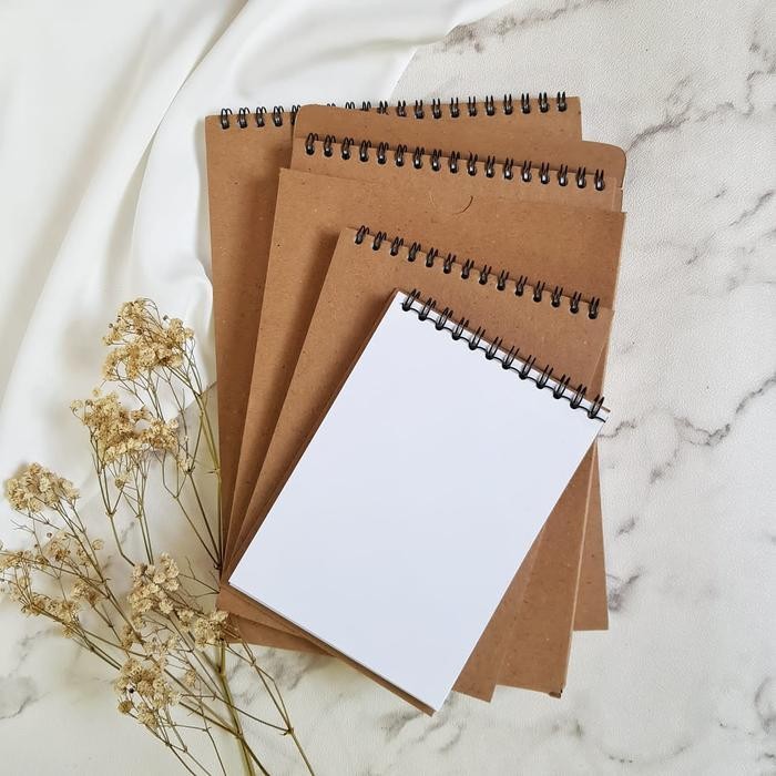 

SWG Watercolor Sketch Book Ring Spiral 250GSM A5, A6, B5. (cover coklat)