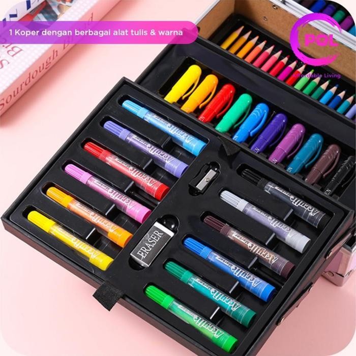 

SWG [POL] COD SNI Crayon Art Set 128pcs & 133pcs Koper Alumunium Besi | Krayon Pensil Warna