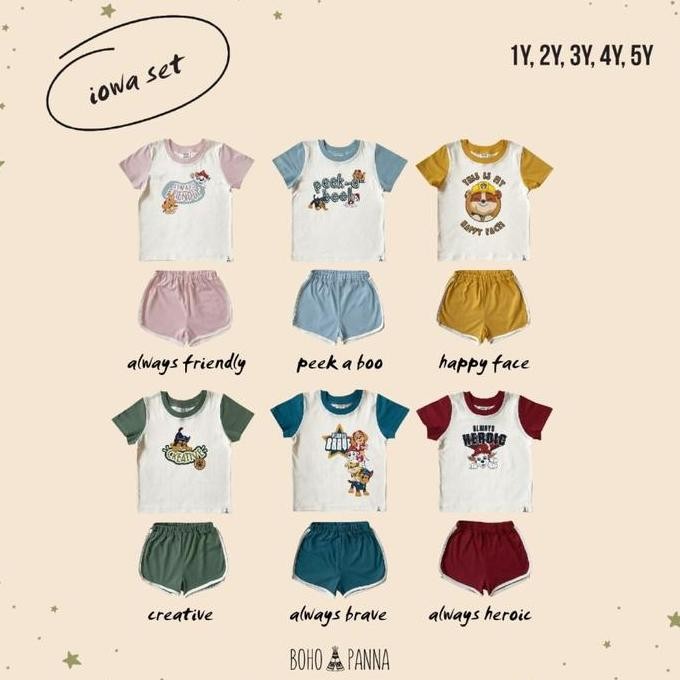 Bohobaby Iowa Set / Bohopanna Iowa Set / Boho Iowa Set Baju Setelan Bayi Katun