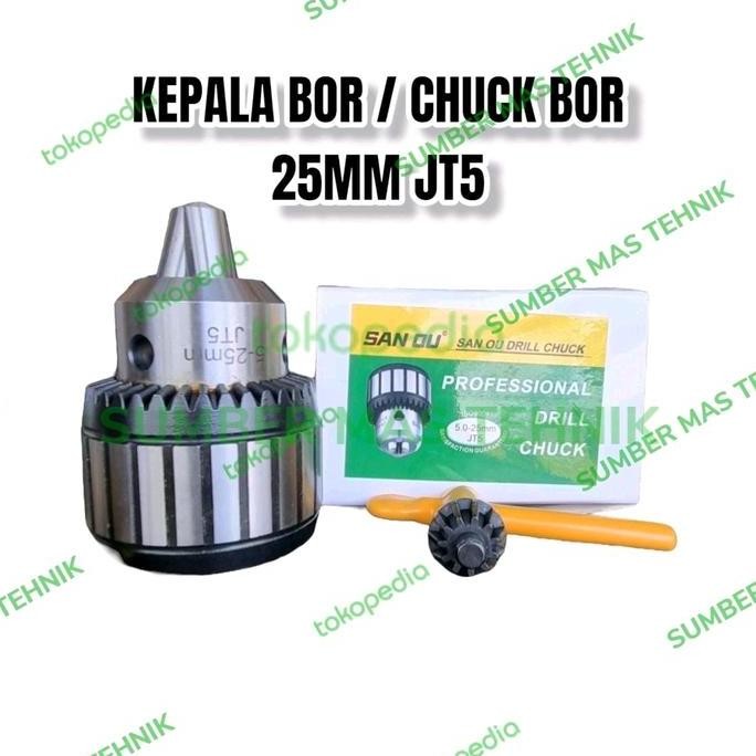 Terbaru (1) KEPALA BOR DUDUK 25MM CHUCK BOR 25MM JT5 CHUCK BOR DUDUK 25MM sumbermte Diminati Banget