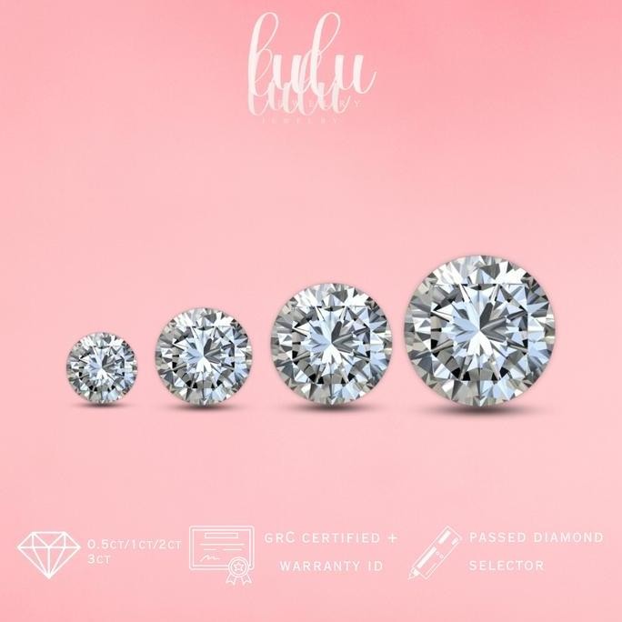 Baru Lulu Moissanite Jewelry - Perhiasan Wanita Batu Permata Moissanite 1 Carat - Round Cut Moissani