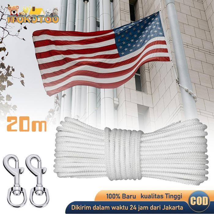 

Tali Tiang Bendera 8 Mm 20 Meter Bonus 2 Cantelan Original Dan Terpercaya