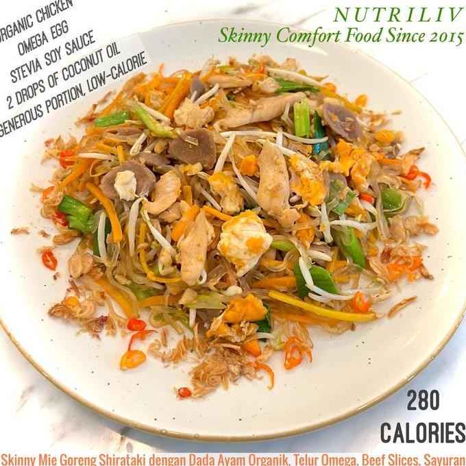 

Produk Baru!! Skinny Mie Shirataki Goreng Ayam Telur Omega Rendah Kalori 280Kcal