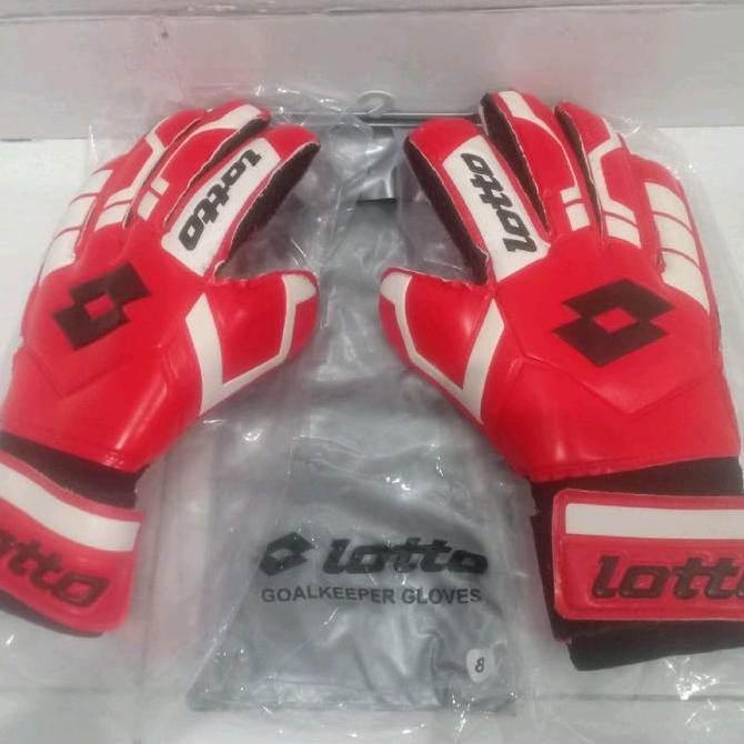 Lotto Sarung Tangan Kiper Original Tulang dan Lengket untuk Goalkeeper Gloves
