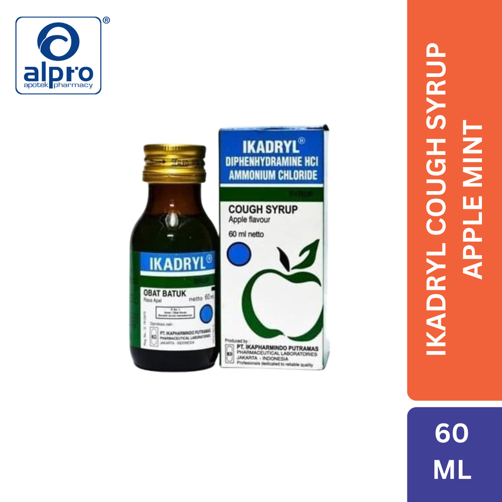 

Ikadryl Cough Syrup Apple Mint 60Ml
