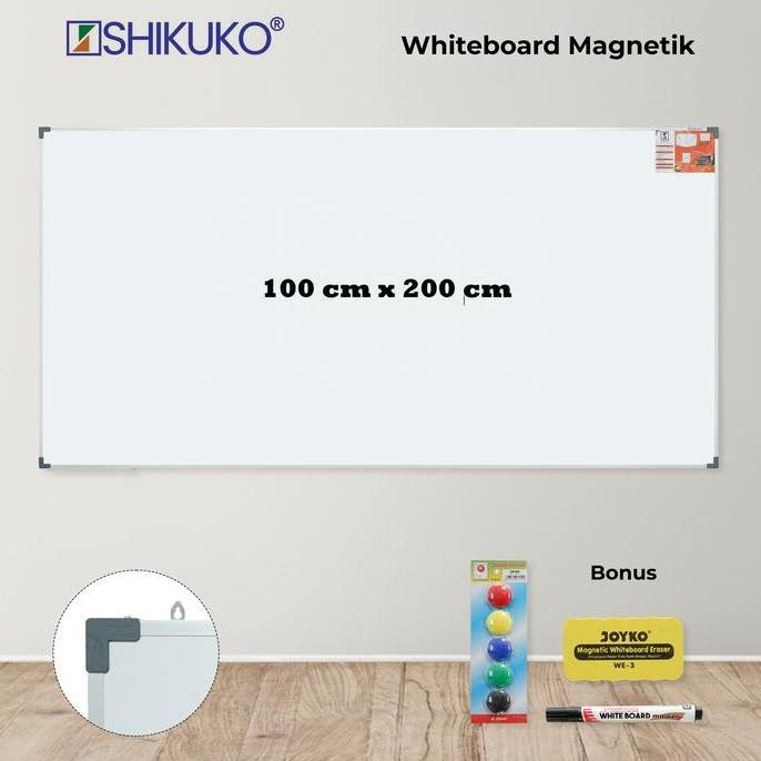 

Papan Tulis - Whiteboard - Papan Tulis Magnet 100 cm x 200 cm HI