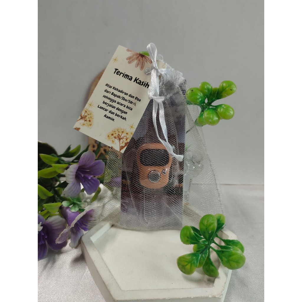 Souvenir Tasbih Digital Kemas Tile dengan Kartu Ucapan/Oleh-Oleh Haji Umroh/Souvenir Pernikahan/Hadi