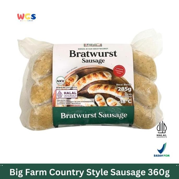 

Big Farm Bratwurst Sausage 285g Sosis Ayam Bratwurst Premium, Lezat dan Gurih ala Jerman H24