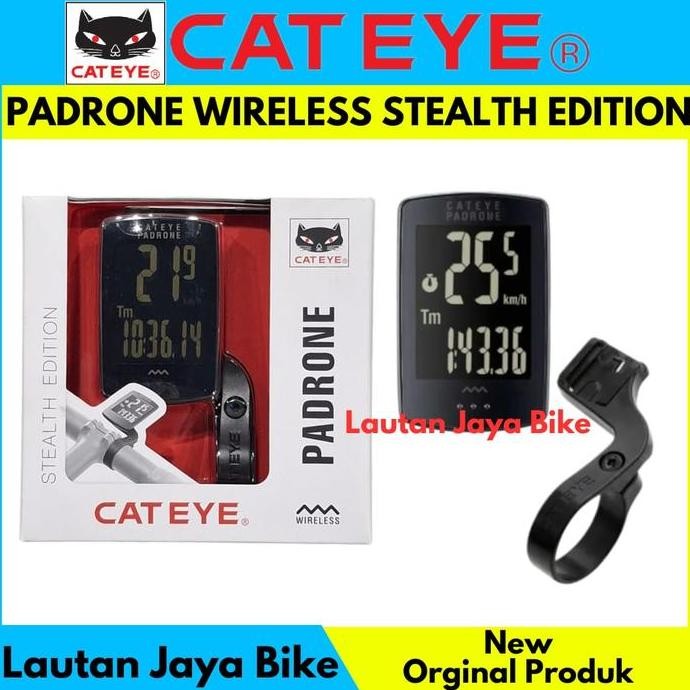 Cateye Cyclo Computer PA100 Padrone Stealth with OF100 Front Bracket