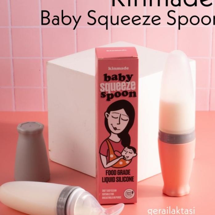 Kinmade Baby Squeeze Spoon Feeder Botol Sendok Silikon