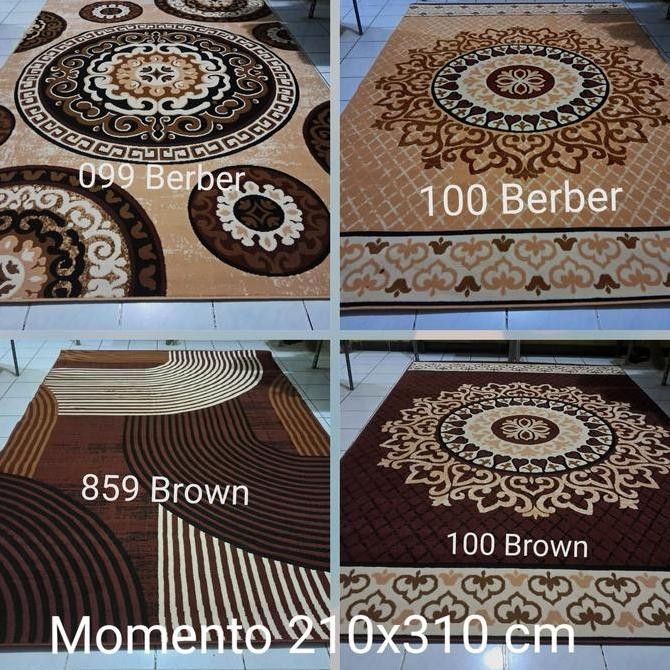 Karpet Permadani Besar Jumbo Moderno Momento Coklat Cream 210x310 cm