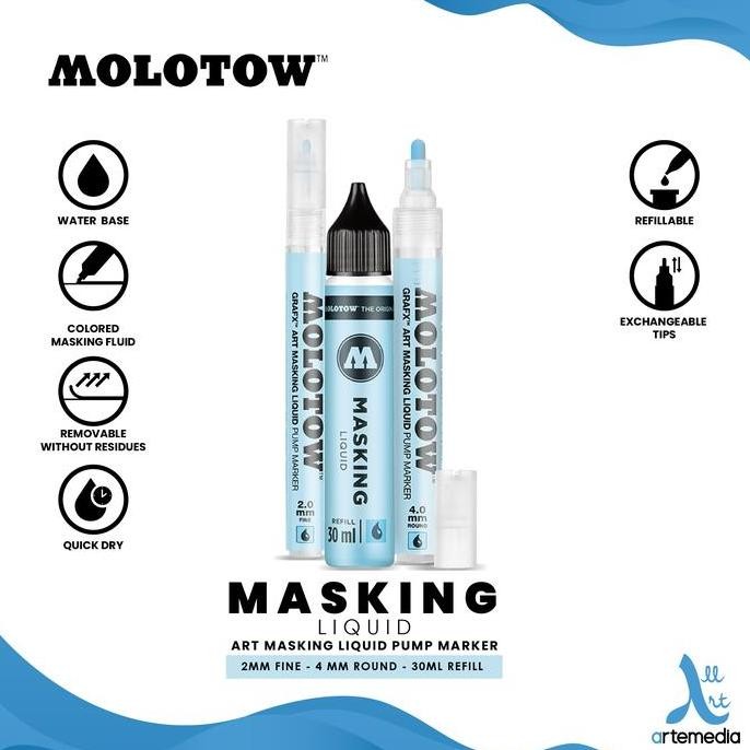 

BEBAS ONGKIR - Molotow Art Masking Fluid Pen Pump Marker Cairan Penutup Gambar