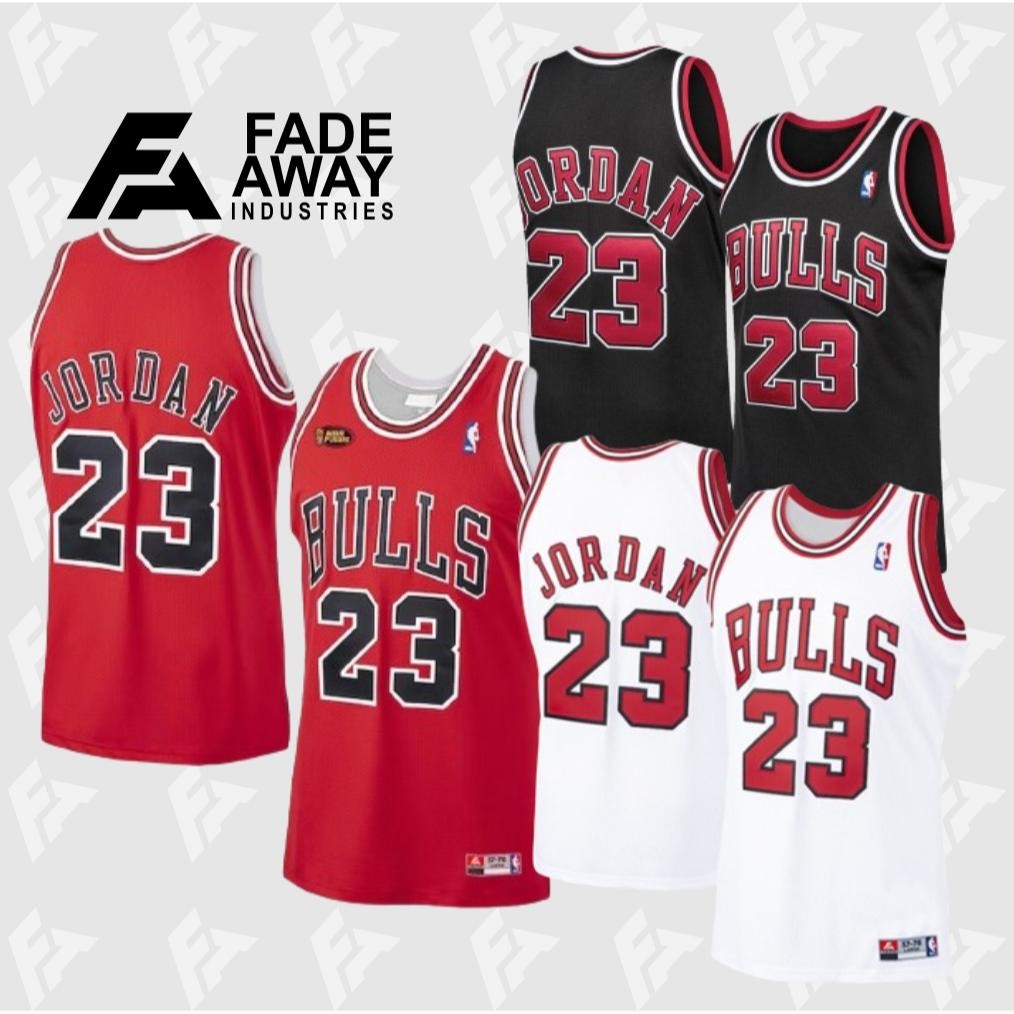 [Terlaris] Jersey Basket NBA Michael Jordan #23 Chicago Bulls Hitam - Putih - Merah Nugi