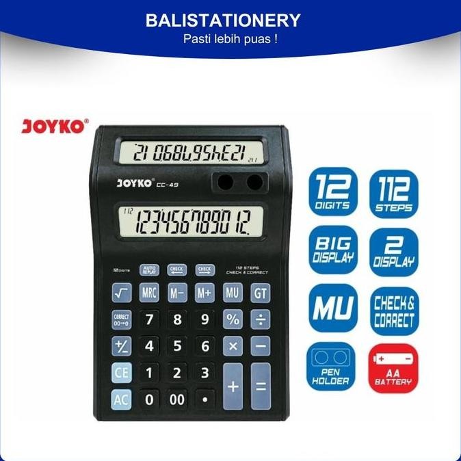 

@=@=@=@=] Calculator Kalkulator Joyko CC-49 12 Digits 2 Display