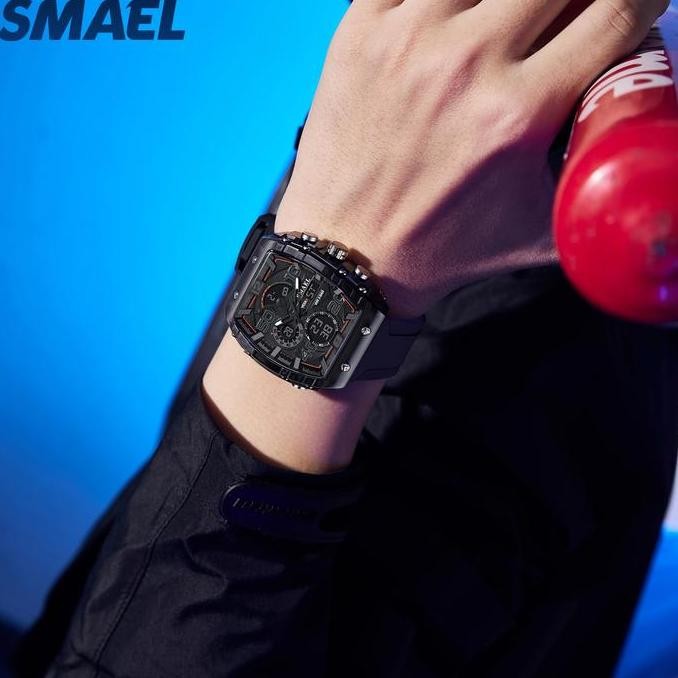 Smael8109 Jam Tangan Analog Digital Pria Wanita Sport Merk Digital Watches Kaca Stainless Jam Tangan