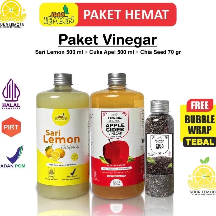 

Paket Sehat Cuka Apel Ml Sari Lemon Murni Ml Dan Chia Seeds 70Gr Rbk