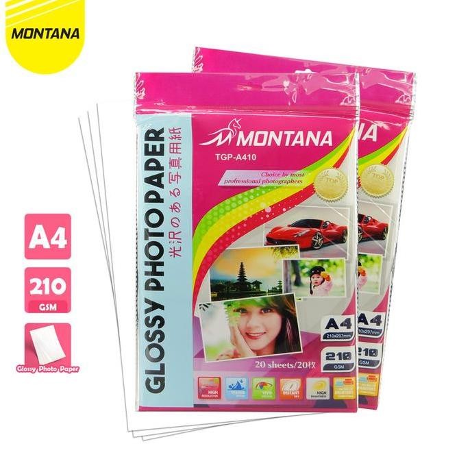 

!!!!!!] Montana Glossy Paper / Kertas Photo Glossy TGP-A410 210 gsm