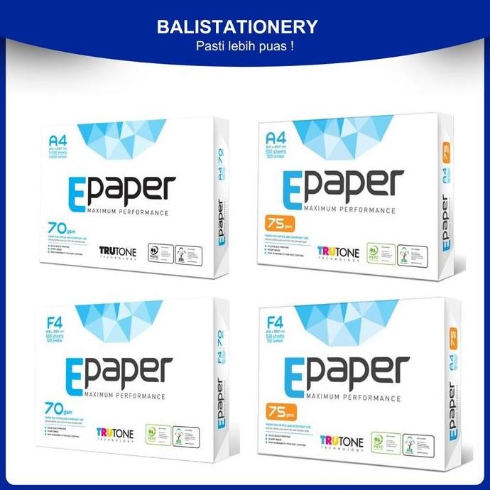 

><><><] E Paper Kertas Print / Fotocopy HVS 70 GSM A4 F4 per RIM