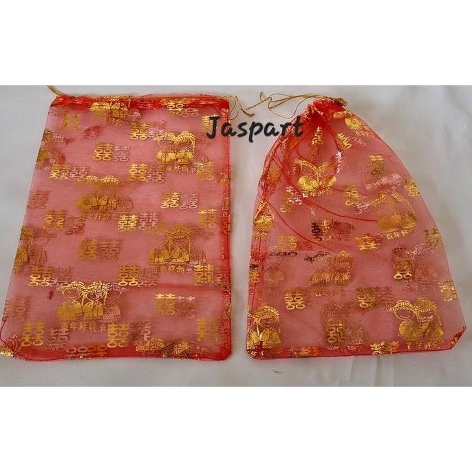 

] Sarung / Kantong Permen shuang xi wedding Sangjit Bahan Tille