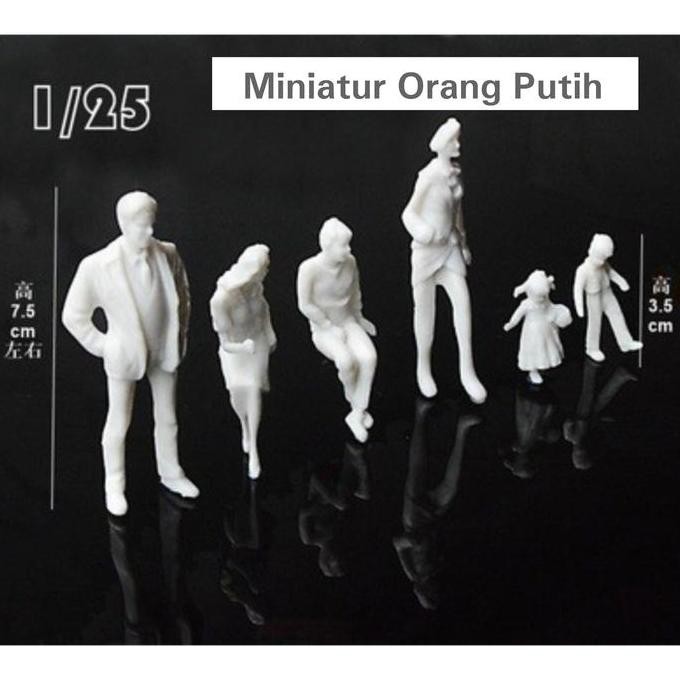 ------] Miniatur Orang Putih 1:25 , Maket Orang Monokrom