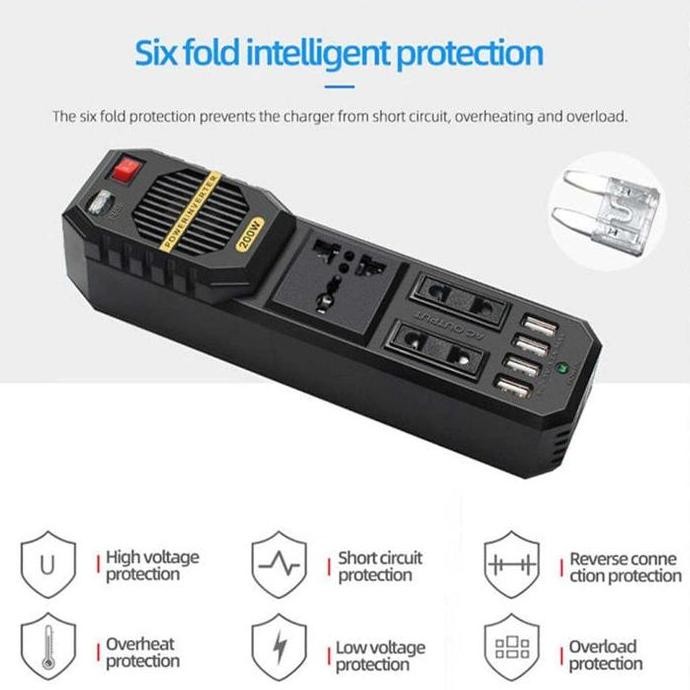 Colokan Charger USB Mobil HP Leptop Car Power Inverter Fast Charger Terlaris