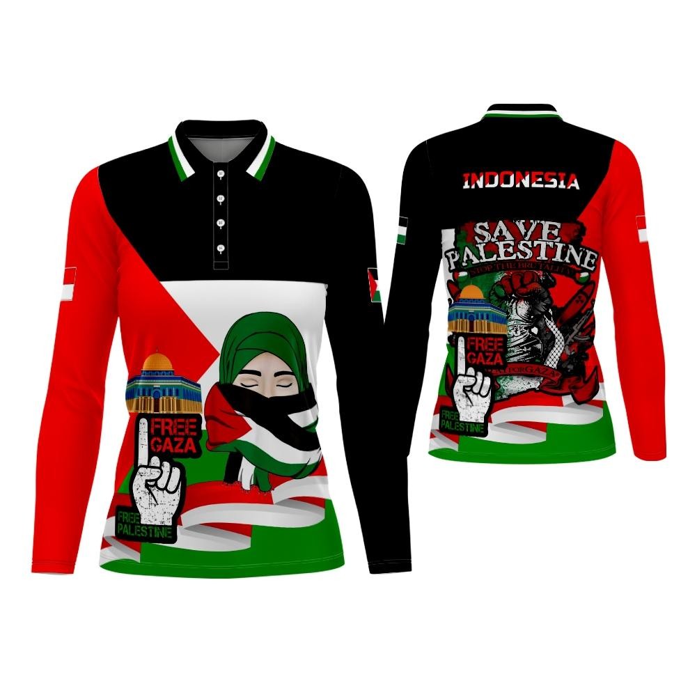Baju wanita Save Palestina Save All-Aqsa kaos wanita Palestine Free Custom Logo nama jersey wanita p