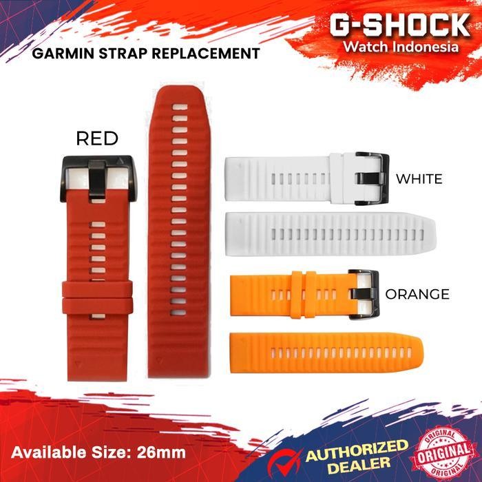 Strap Garmin Tali Jam Silicone Rubber Garmin Fenix 5X 6X Ukuran 26Mm Original Dan Terpercaya