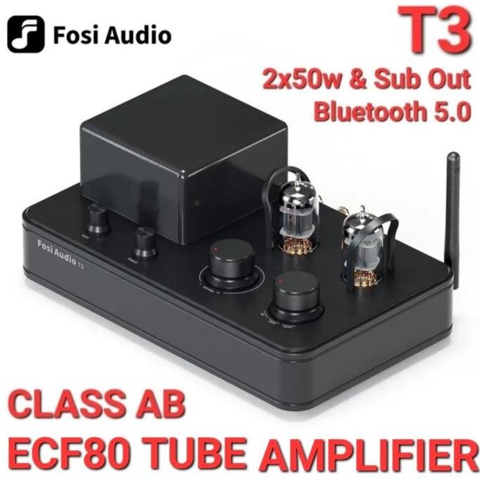 Promo FOSI AUDIO T3 Class AB 2.1 Amplifier Tube ECF80 2x50w+Sub Out COD