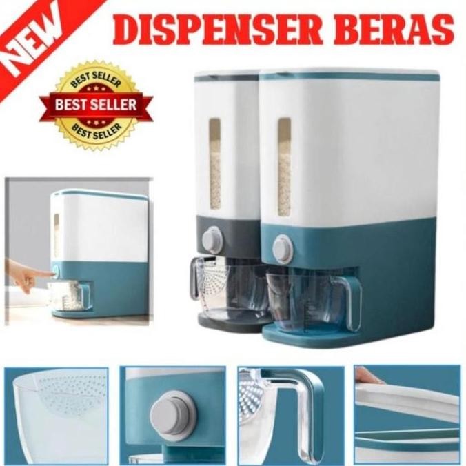 Dispenser Beras 12KG 25KG / Rice Box Tempat Penyimpanan Beras Otomatis LA