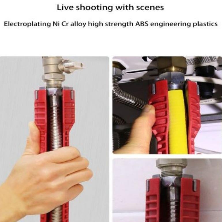 Kunci Pas 8In1-Installer Tool 8 In 1 Kran Keran Air Wastafel Cuci Piring Dapur Multi Fungsi Serbagun
