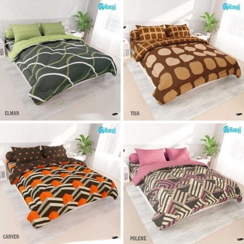 DIJAMIN EMPUK Bedcover Hawaii / Satu set bedcover Hawaii terbaru ukuran 180x200