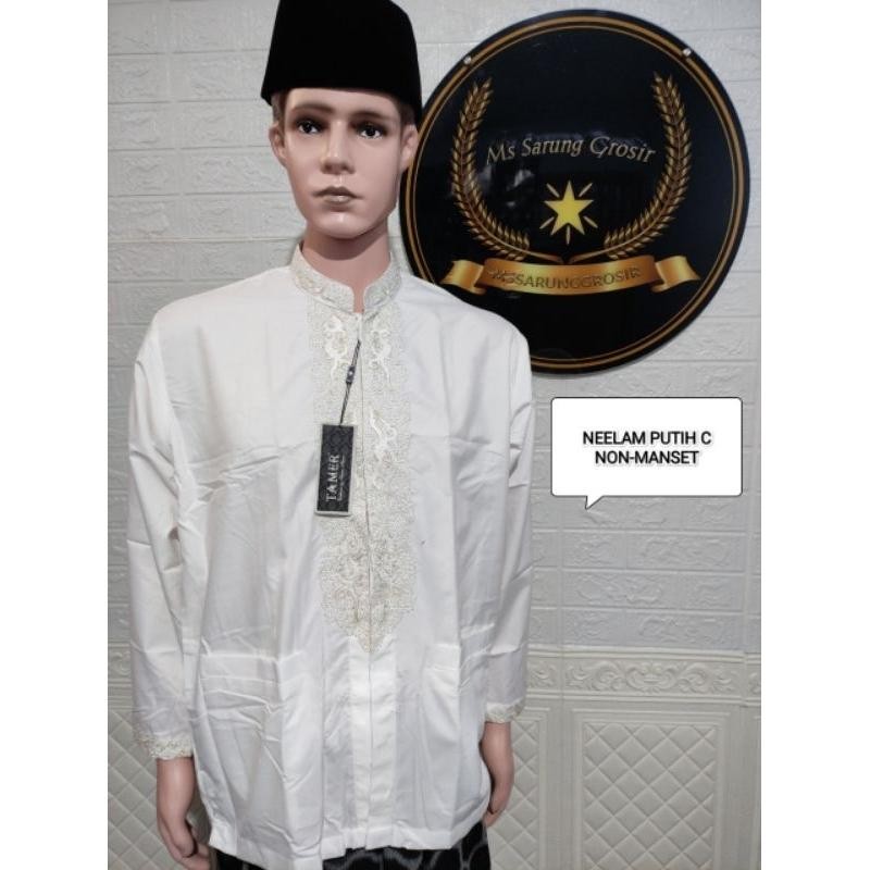 Sg Baju Muslim Bamus Koko Tamer House Putih Lengan Panjang
