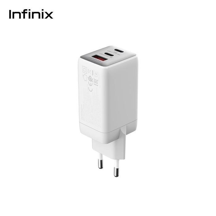 Gms Infinix Charger Kit Xc07 - Gan 68W Charger - 2C1A - 100W Braided C To C Cable - Output 65W