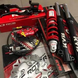 Paketan Master Rem RCB E3 Kotak 14mm set kanan kiri+Shock Shockbreaker Depan Belakang KYB Zeto 310mm