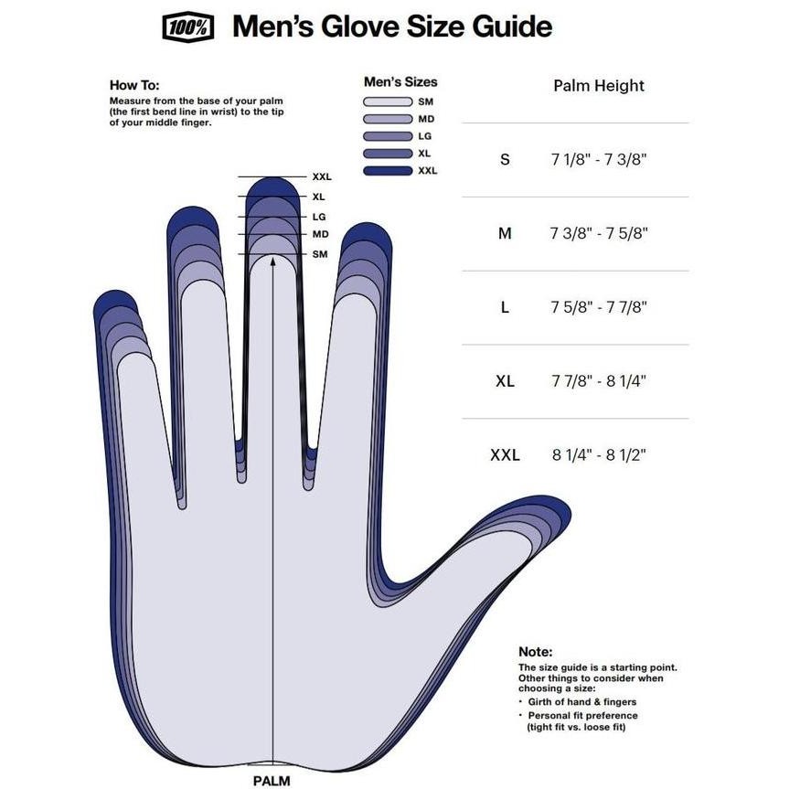 Glove 100% Cognito Black Charcoal / Gloves 100% ORIGINAL