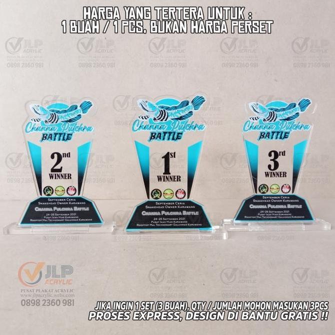 Baru Piala Channa, Trophy Channa, Piala Ikan Channa, Trophy Ikan Channa J01