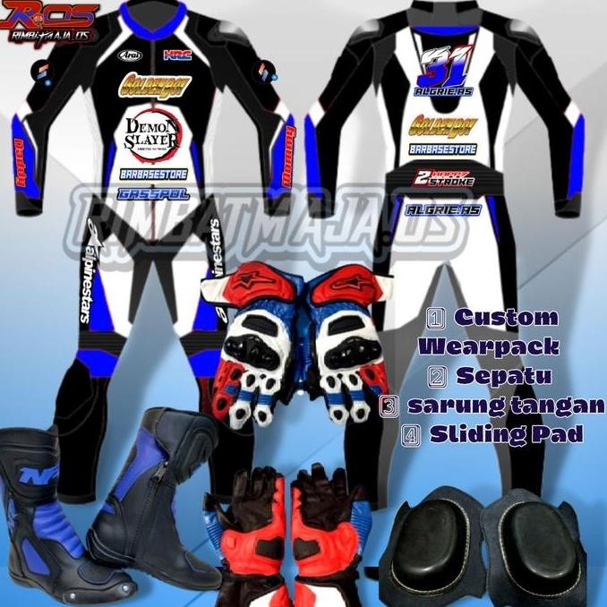WEARPACK ROAD RACE CUSTOM BALAP FULL SET DESIGN BEBAS DEWASA DAN ANAK