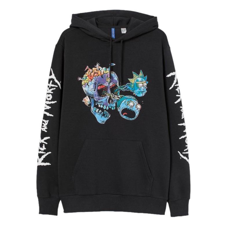 DB7>> Hoodie Unisex HM Rick and Morthy Sablon, Flecee Katun