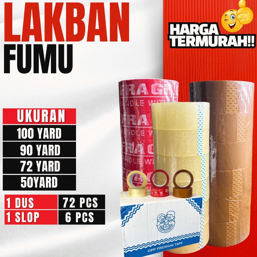 

Readyy!! Lakban Bening / Lakban Fragile / Lakban Coklat 2inci 50 yard-72yard-90yard-100yard Premium Termurah