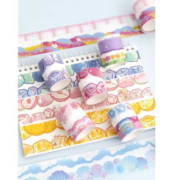 

Readyy!! 12in1 Washi Tape Stiker Pinggiran Buku Hiasan Jurnal Sticker Washi Box Murah