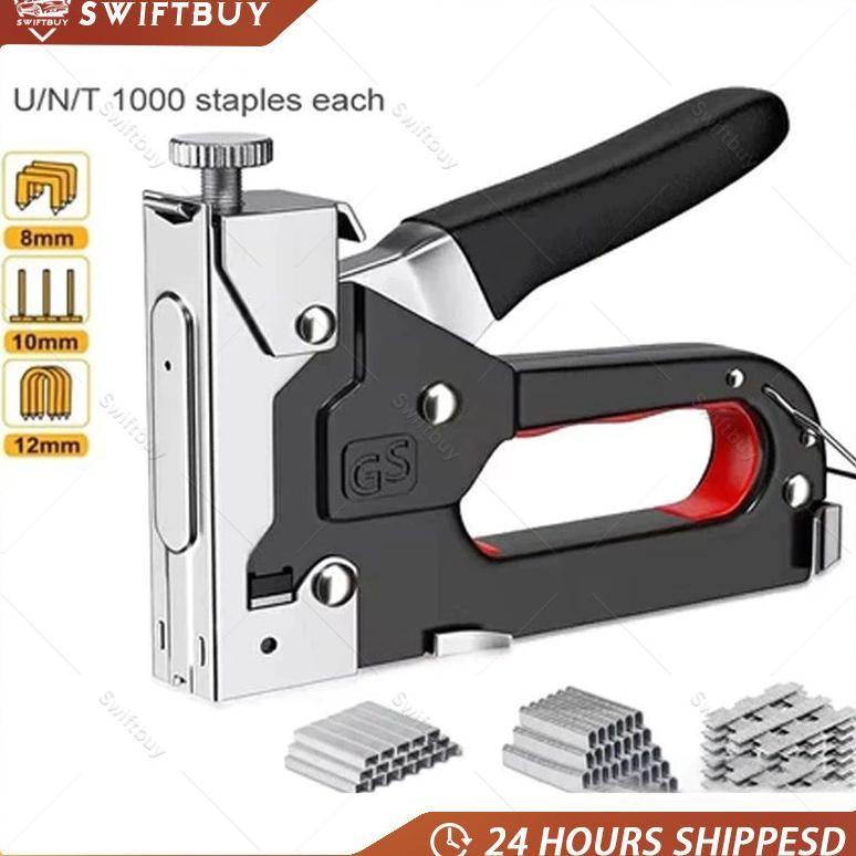 

Terlaris Gratis 600 Paku / 3 In 1 Stapler Gun / 3 In 1 Pistol Kuku / Staples Tembak Gun Tacker / Powerfull Pistol Stapler / Furnitur DIY Pelapis Pistol Stapler / Dekorasi Rumah Alat Pertukangan / Multifungsi Pistol Stapler