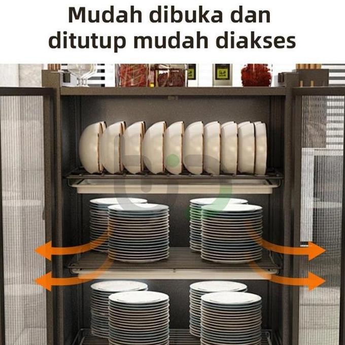 Hidup Mewah Rak Piring Tertutup Rak Cuci Piring Stainless Pengering Piring Stenlis LM