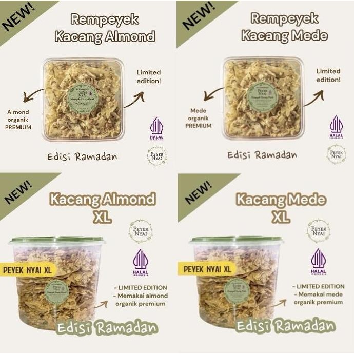 

Peyek Nyai - Rempeyek Kacang Mede (Toples 10L) Jumbo #Gratisongkir