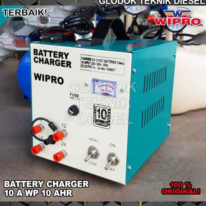 WIPRO CHARGER AKI MOBIL MOTOR 10 A BATTERY CHARGER 10 AHR CAS AKI ORIGINAL DAN TERPERCAYA