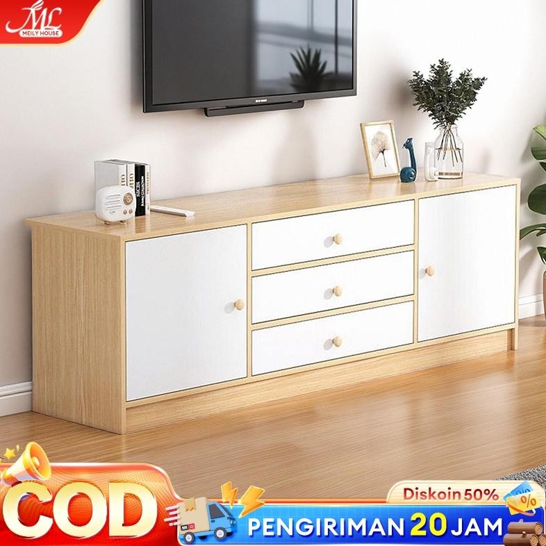 120/140cm Meja TV Kayu TV Serbaguna Rak TV Minimalis Bufet TV Minimalis Kayu Modern Murah TV Rak