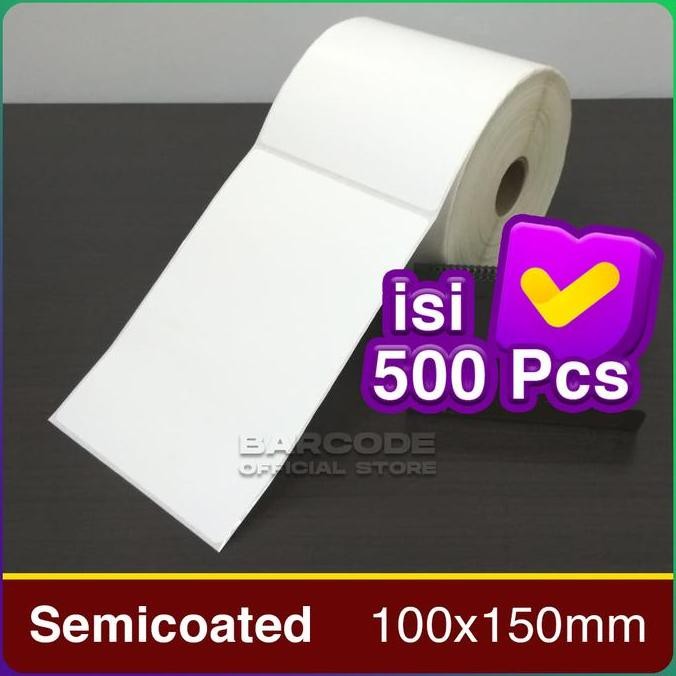 

Baru Label Stiker Bare 4X6 Inch Semicoated 1 Line - Isi 500Pcs Thermal Label