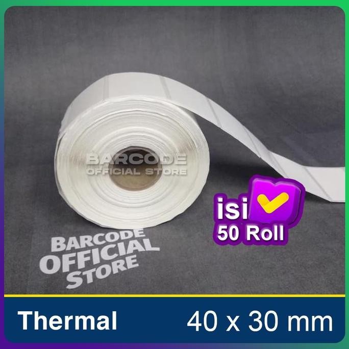 

Baru Label Thermal 40X30Mm - 1 Line Isi 1 Dus (Stiker Bare Core 1 Inch)